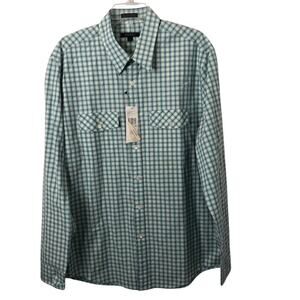 DKNY NWT Men's Long Sleeve Plaid Western Style Button-Up Shirt Size XL